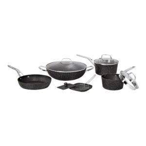 Starfrit The Rock Perlengkapan Masak Stone Coating 24 cm Set 5 pcs - Hitam