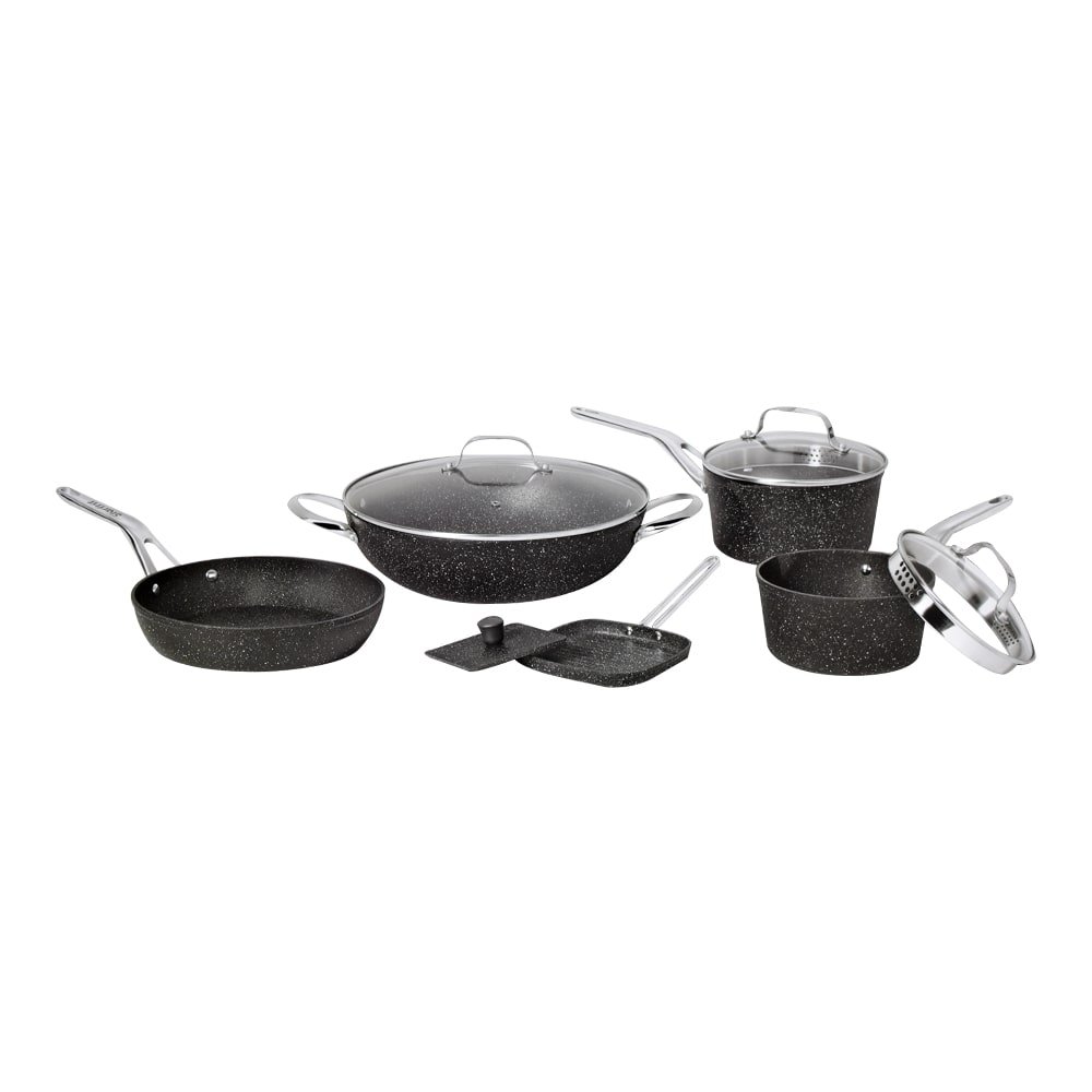 Starfrit The Rock Perlengkapan Masak Stone Coating 24 cm Set 5 pcs - Hitam