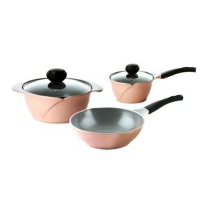 Cheftopf Perlengkapan Masak Ceramic Coating Set 3 pcs - Pink
