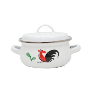 Kichero Panci Mini Kukuruyuk Dengan Tutup 14 cm - Putih