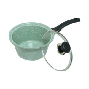 Kris Panci Saucepan Dengan Tutup Ceramic Marble Coating 18 cm - Hijau Olive