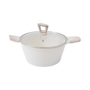 Culinart Eyesi Panci Casserole Ceramic Marble Coating 24 cm - Krem