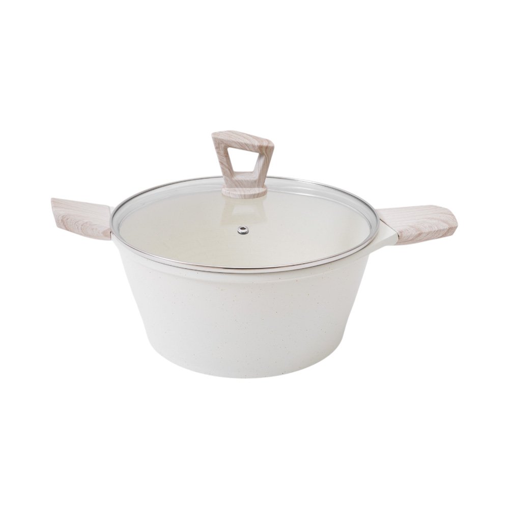 Culinart Eyesi Panci Casserole Ceramic Marble Coating 24 cm - Krem