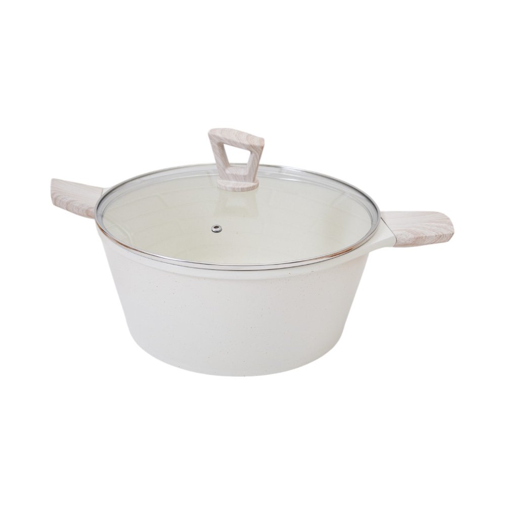 Culinart Eyesi Panci Casserole Ceramic Marble Coating 28 cm - Krem