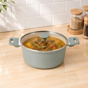 Sitram Calmora Panci Casserole Dengan Tutup Kaca 24 cm - Hijau